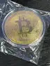 BITCOIN TOKEN GOLD COLORED COIN IN PLASTIC CASE - SHIPPING ONLY - MA