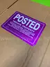 5 PACK PURPLE PRIVATE PROPERTY SIGNS - SHIPPING ONLY - MA