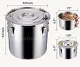 BRAND NEW 3 GALLON DUAL CONDENSOR STAINLESS & COPPER MOONSHINE WINE ALCOHOL STILL - SHIPPING ONLY