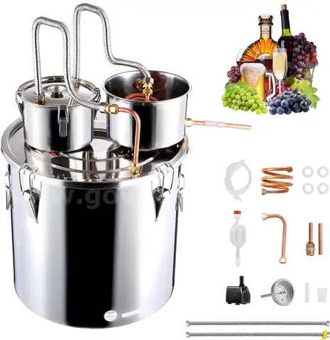 BRAND NEW 3 GALLON DUAL CONDENSOR STAINLESS & COPPER MOONSHINE WINE ALCOHOL STILL - SHIPPING ONLY
