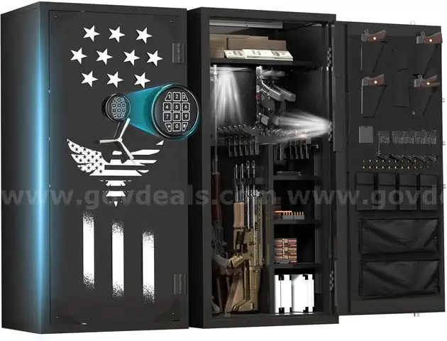 BRAND NEW HUGE GUN RIFLE SAFE WITH ALARM, KEYPAD & BIOMETRIC LOCK - FLAT RATE SHIPPING - SHIPPING ONLY