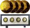 BRAND NEW SET OF FOUR 24K GOLD PLATED TRUMP 1ST TERM COMMEMORATIVE COINS - CAN SHIP!!!