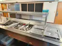 Cafeteria Style Buffet Table with Food Shield, Top Shelf and Food Warmer