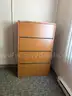Four-Drawer Wooden Filing Cabinet (Black Handles)