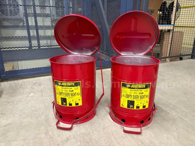 JUSTRITE Oily Waste Safety Cans – Set of 2