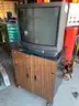 Lot of a TV / Stand / Recording equipment