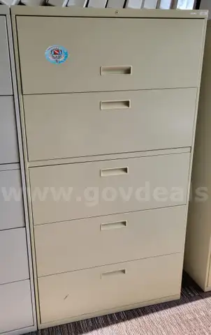 5-Drawer Lateral Filing Cabinet - Metal - Tan