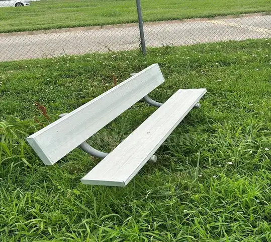 Park bench 3, aluminium and steel
