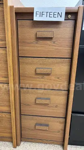 Wood Look 4 Drawer Legal File Cabinet