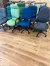 Chairs; wheeled, lot of 8