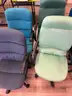 Chairs; wheeled, lot of 8