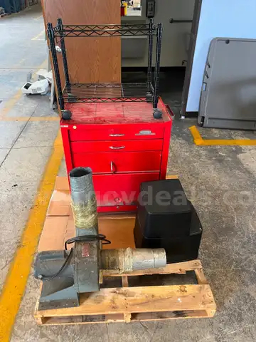 Tool cabinet, stool and blower - UNTESTED