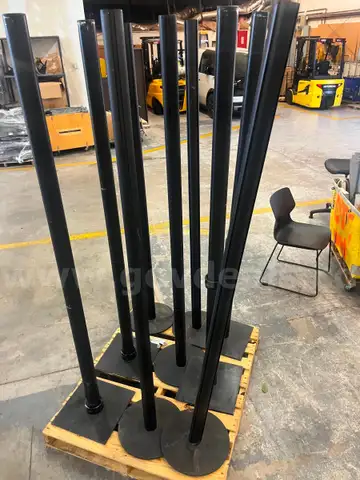Stanchion poles, lot of 9 - UNTESTED