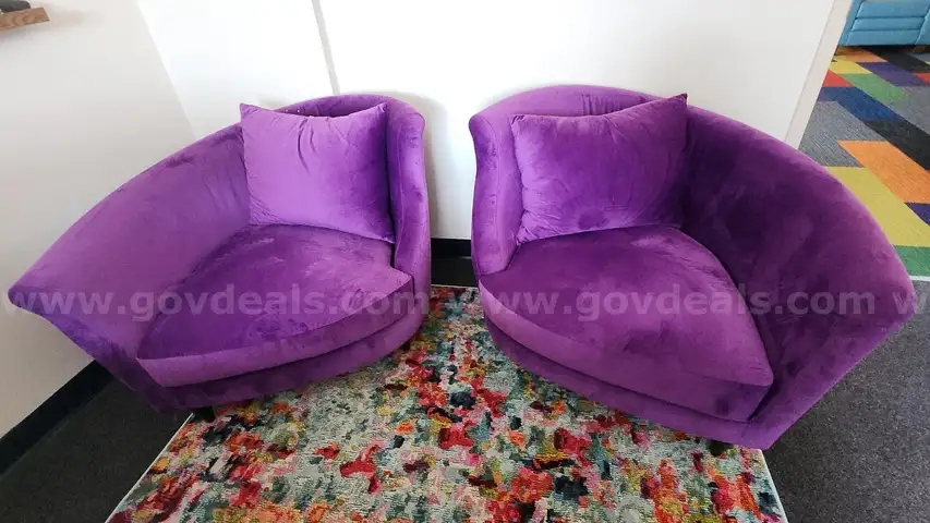 Chairs - Lot of 2 Purple Cloth