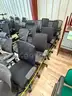 Chairs, wheeled, lot of 12