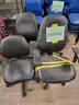 Chairs, wheeled, lot of 4