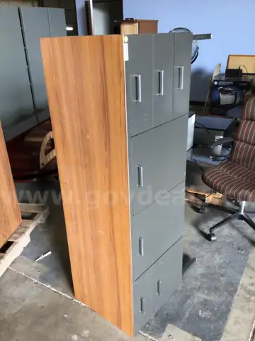 Credenza - Metal w/Laminate Top - 5 Drawers & 2 Cabinet Doors