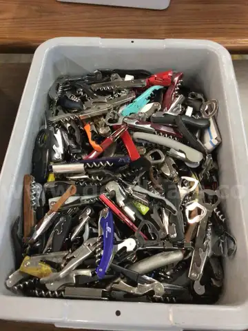 Wine tools/corkscrews/bottle openers, approximately 30 lbs.