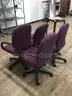 Chairs, wheeled, lot of 4