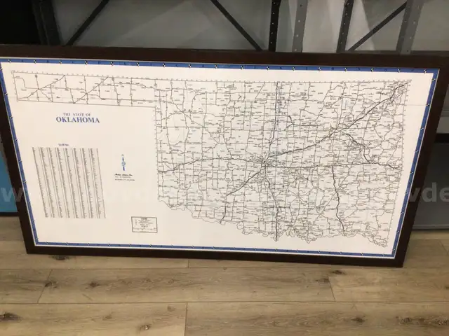 Framed Oklahoma map
