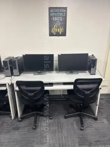 1 LOT OF 22 COMPUTER TABLES WOOD