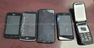 Lot of 5 older Cell Phones - 3G network - for parts or wifi use