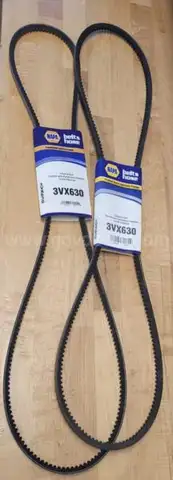 Lot of 2 NAPA 3VX630 Narrow Section Molded Notch V-Belts 3VX 3/8&#x22; X 63&#x22; NOS