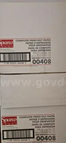 Lot of FOUR (4) Boxes Sparco Perforated Blank Computer Paper 9 1/2&#x22; x 11 (00408)