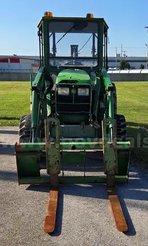 2000 John Deere 4600 HST w/Loader Forks Backhoe Blade ROPS Soft Cab &#x26; Doors