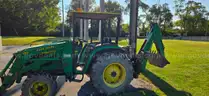 2000 John Deere 4600 HST w/Loader Forks Backhoe Blade ROPS Soft Cab &#x26; Doors
