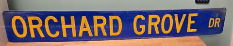 Aluminum Street Sign Orchard Grove Dr 6" x 42"