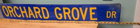Aluminum Street Sign Orchard Grove Dr 6" x 42"