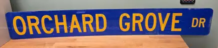 Aluminum Street Sign Orchard Grove Dr 6" x 42"