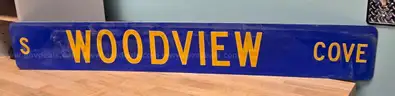 Aluminum Street Sign ** S Woodview Cove **