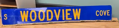 Aluminum Street Sign ** S Woodview Cove **