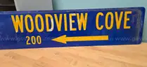 Aluminum Street Sign ** S WOODVIEW COVE **