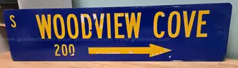 Aluminum Street Sign ** S WOODVIEW COVE **
