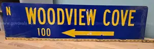 Aluminum Street Sign ** N WOODVIEW COVE **