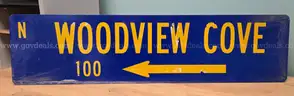 Aluminum Street Sign ** N WOODVIEW COVE **