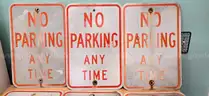 6 Pack Aluminum Road Signs ** NO PARKING ANYTIME  **