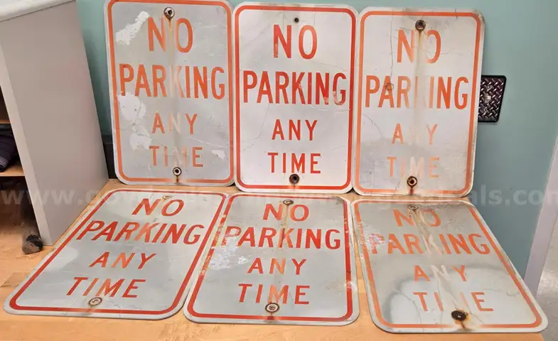 6 Pack Aluminum Road Signs ** NO PARKING ANYTIME  **