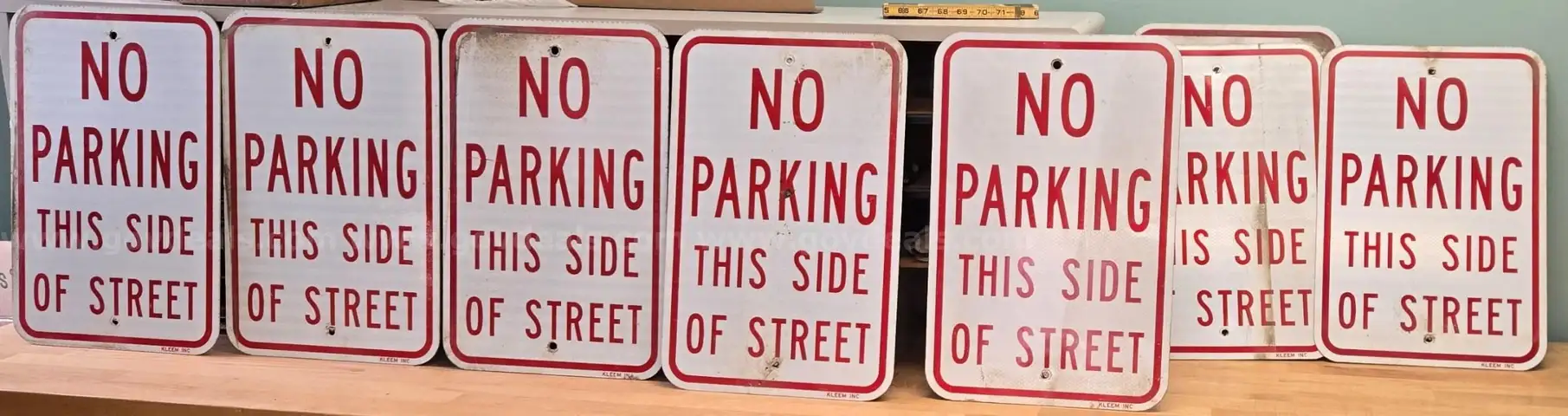7 Pack Aluminum Road Signs ** NO PARKING THIS SIDE OF STREET **