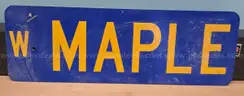 Aluminum Street Sign ** W MAPLE **