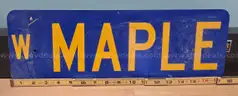 Aluminum Street Sign ** W MAPLE **