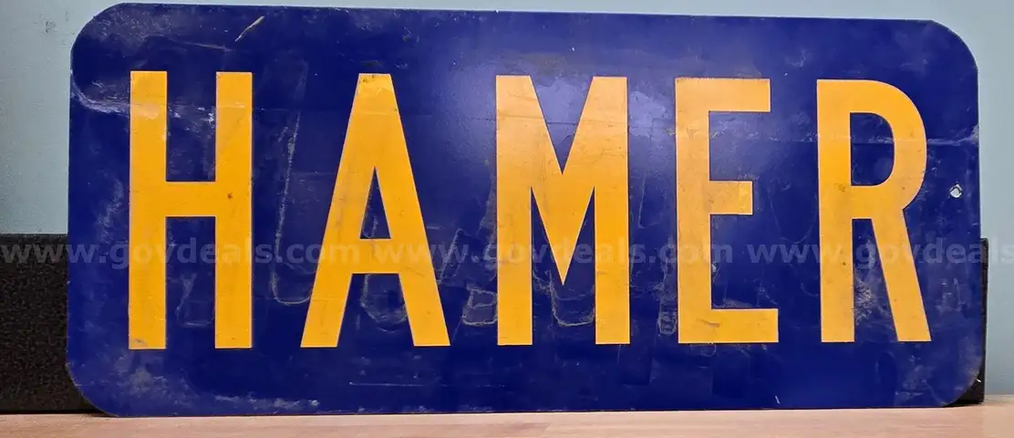 Aluminum Street Sign ** HAMER **