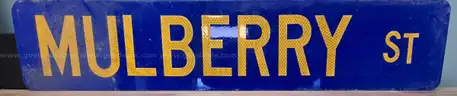 Aluminum Street Sign **  MULBERRY ST **