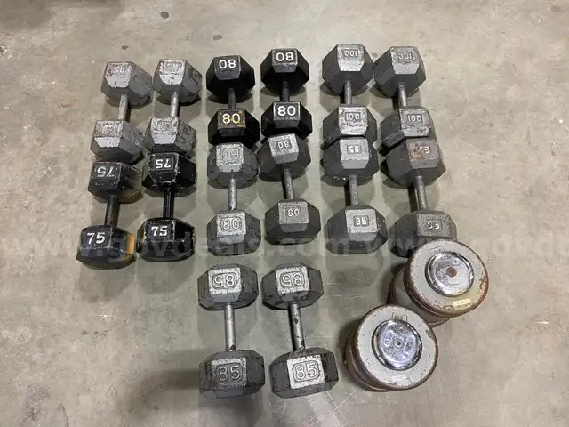 8 pairs Assortment of paired Dumbbells