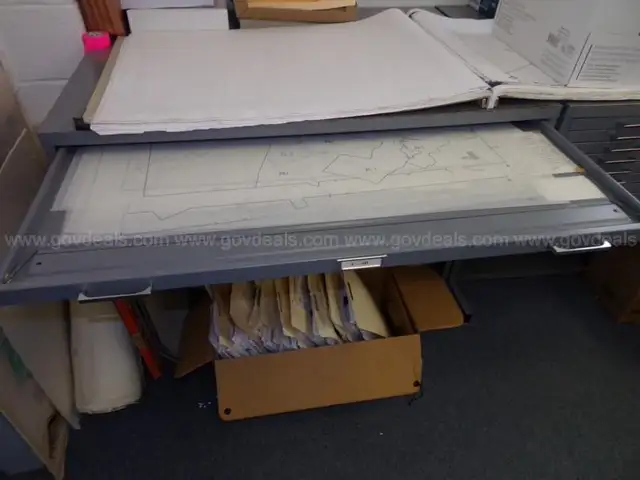 Two 10-Drawer Map/Plat Metal Storage System