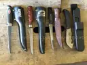 3 Fillet fishing knives and skinning knife