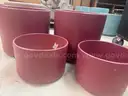 Lot of 5 Round Ceramic Planters